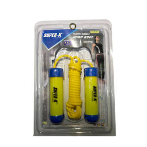 SUPER-K PLASTIC HANDLE JUMP ROPE ( YELLOW )