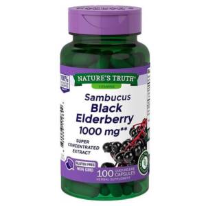 NATURE'S TRUTH SAMBUCUS BLACK ELDERBERRY 100 CAPSULES