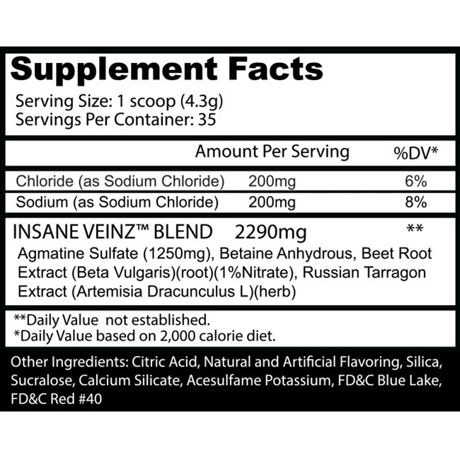INSANE LABZ INSANE VEINZ 35 SERVINGS - Image 2