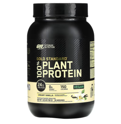 OPTIMUM NUTRITION GOLD STANDARD 100% PLANT PROTEIN 1.63 LBS CREAMY VANILLA FLAVOR