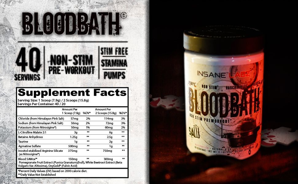BLOODBATH NON-STIM PRE-WORKOUT 40SERVINGS - Image 2