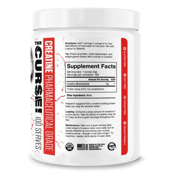 THE CURSE CREATINE 500GRAMS UNFLAVORED - Image 2