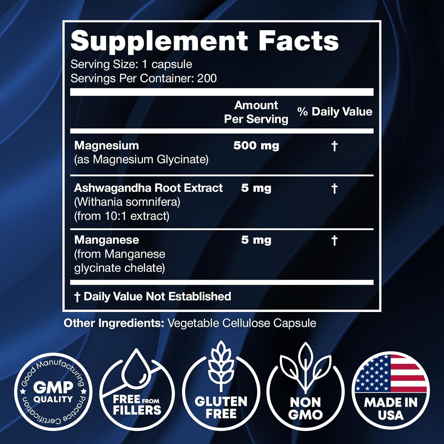 Joyli Nutrition Magnesium Glycinate 500mg 200 Capsules - Image 2