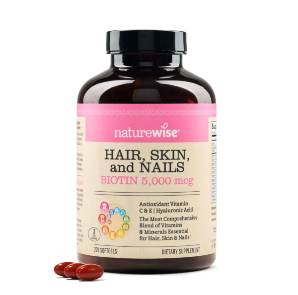 Naturewise Hair,Skin,and Nails Biotin 5000 mcg 270 softgels