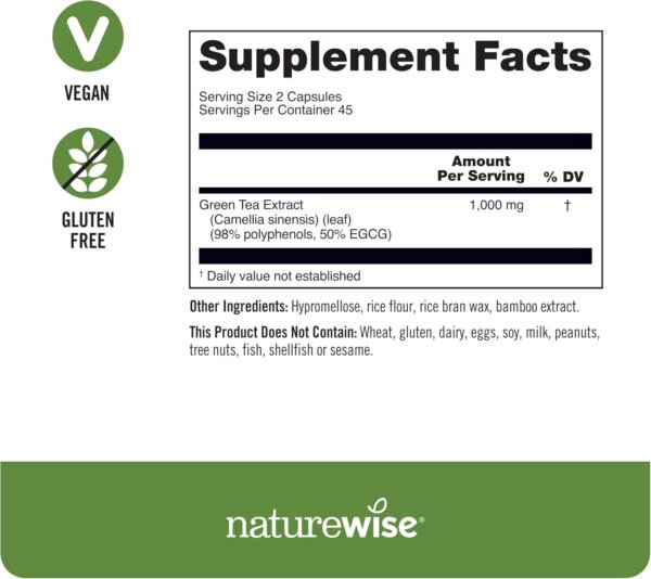 Naturewise Green Tea Extract 1000 mg - Image 2
