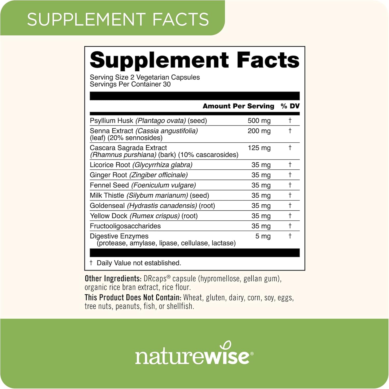 Naturewise Fiber Detox & Cleanse 60 capsules - Image 2