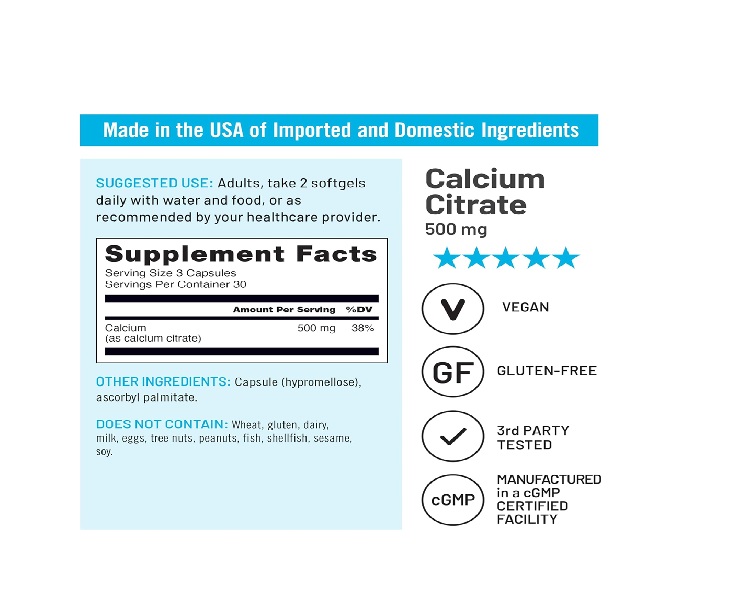 Naturewise Calcium Citrate 90 Capsules - Image 2