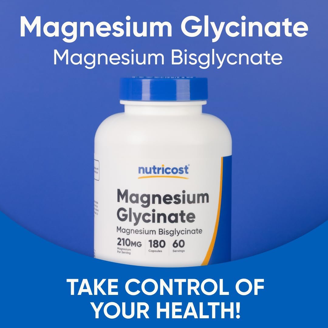Nutricost Magnesium Glycinate 210mg 180 Capsules - Image 5