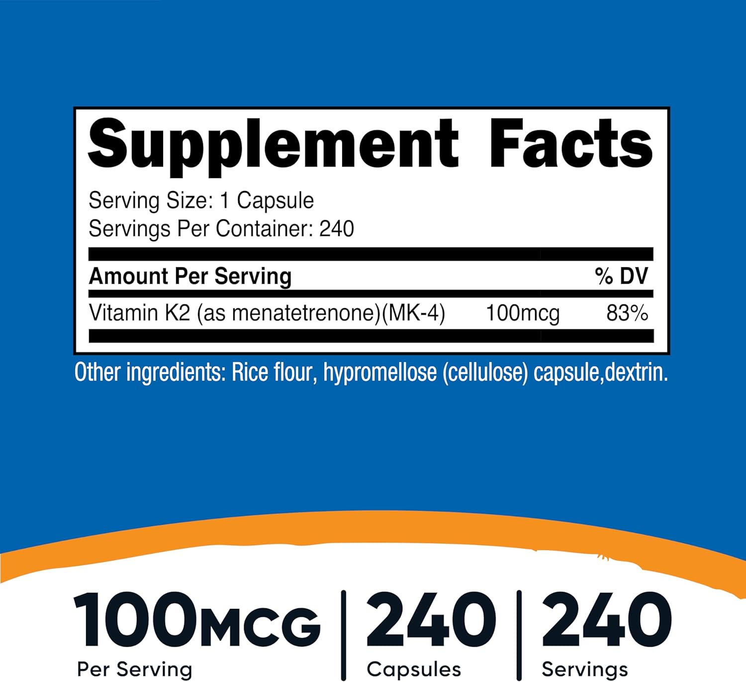Nutricost Vitamin K2 Mk-4 100Mcg 240 Capsules - Image 4