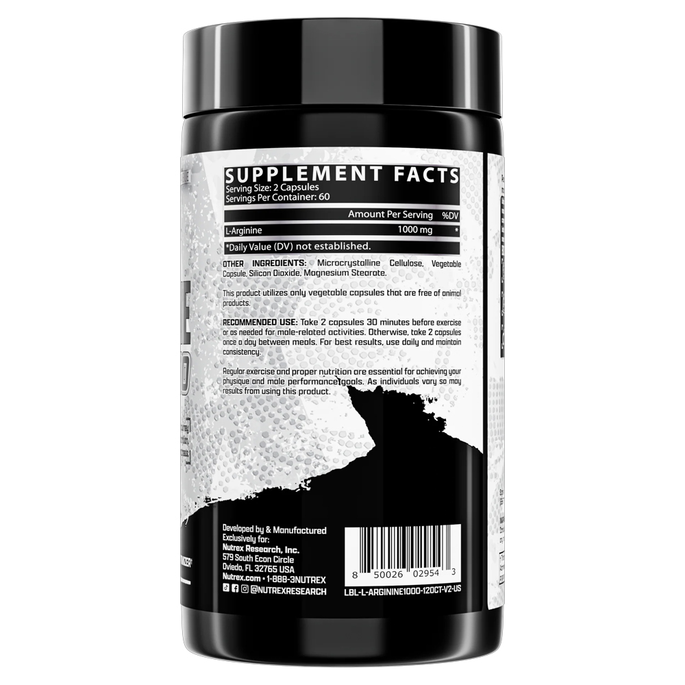 Nutrex L-Arginine 1000 120 Capsules - Image 2