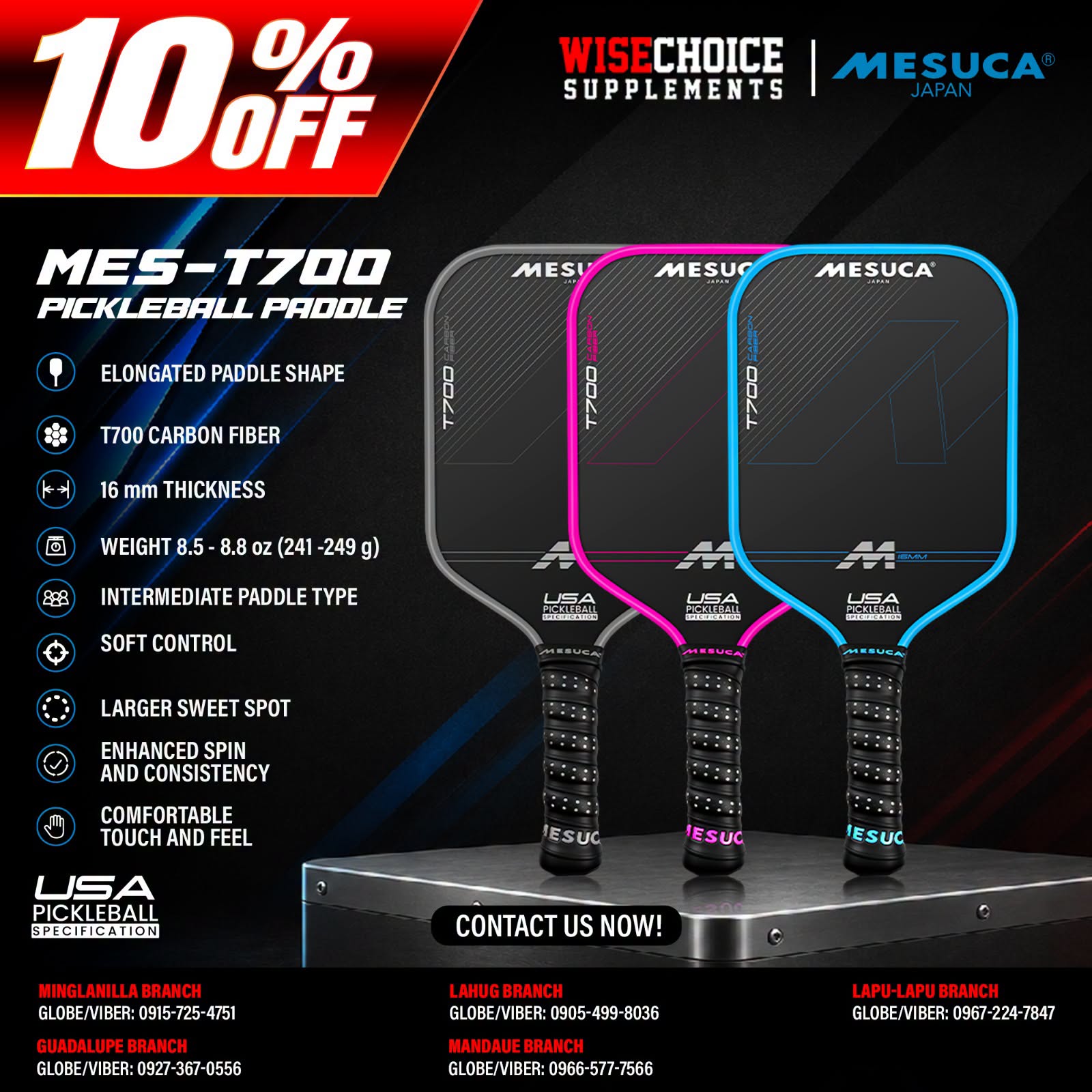 Mesuca Pickleball Racket ( MES-T700 )